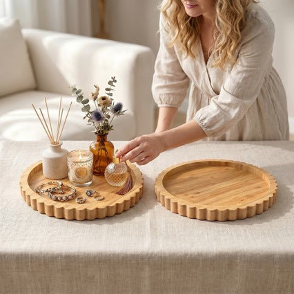 Feneri Floral Wooden Decorative Tray