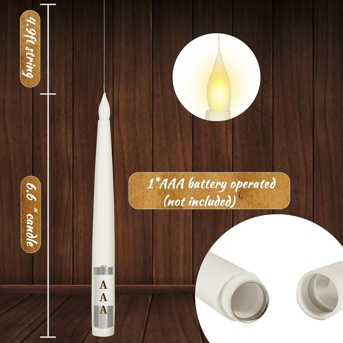 Feneri LED Taper Candle Set with Wand Remote