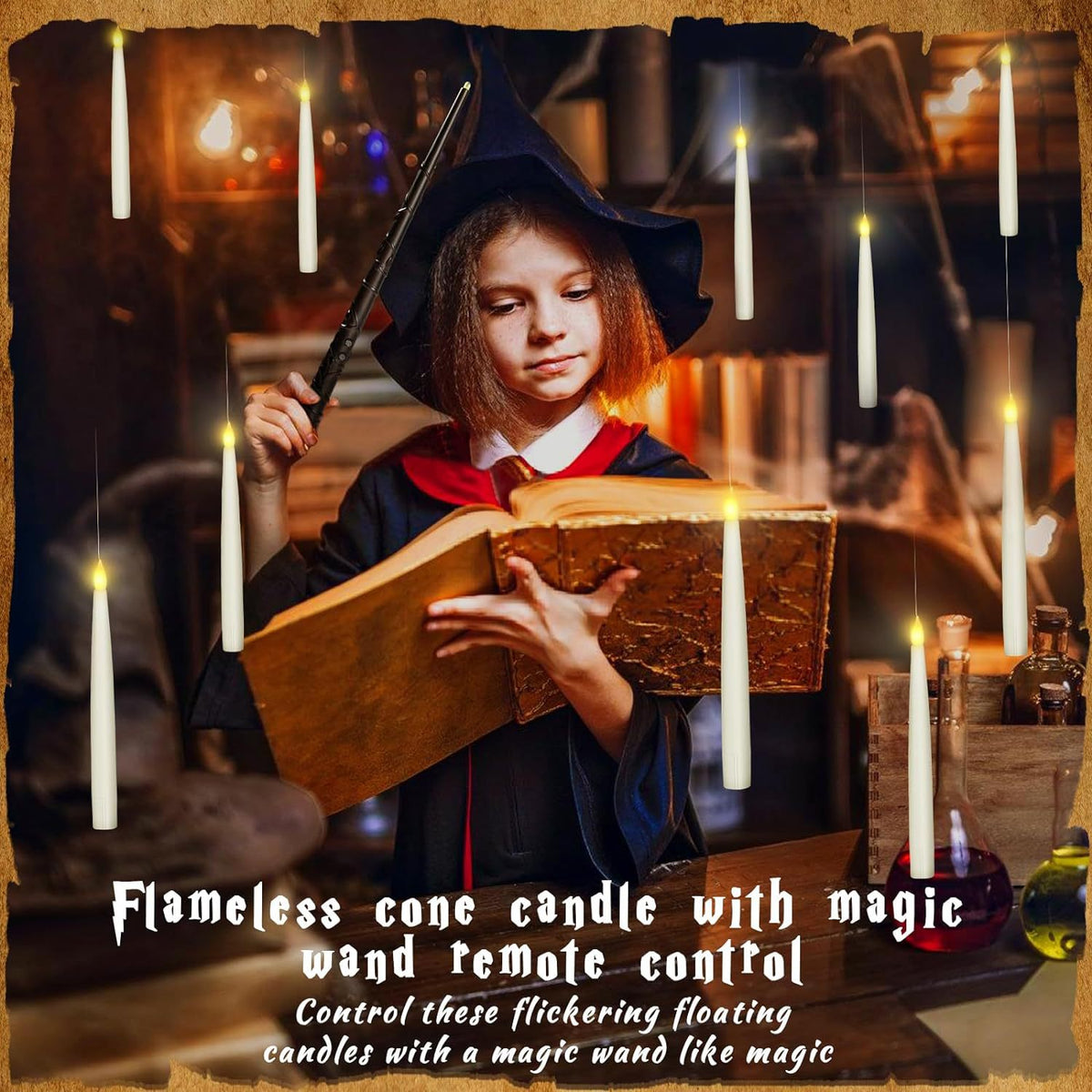 Feneri LED Taper Candle Set with Wand Remote