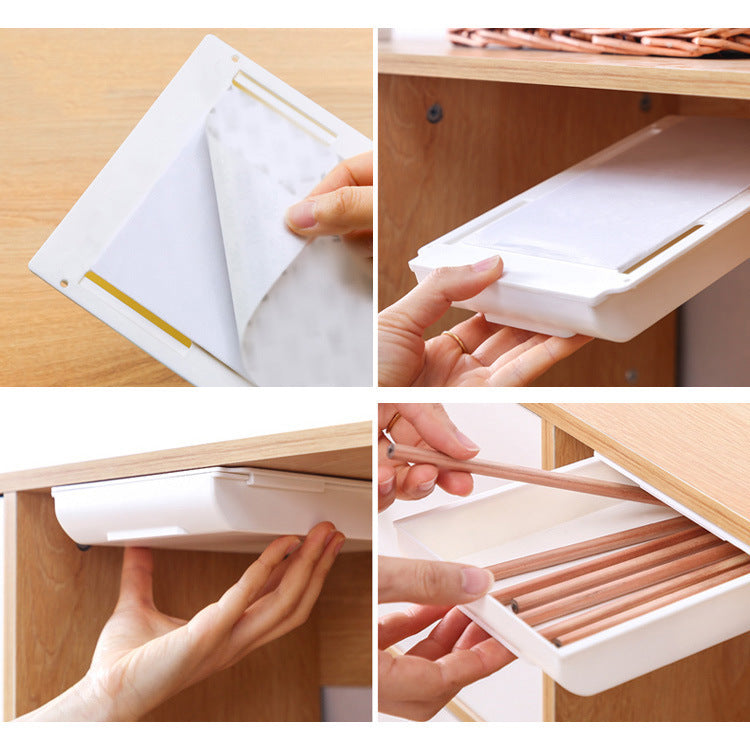 Feneri Adhesive Under-Desk Storage Drawer