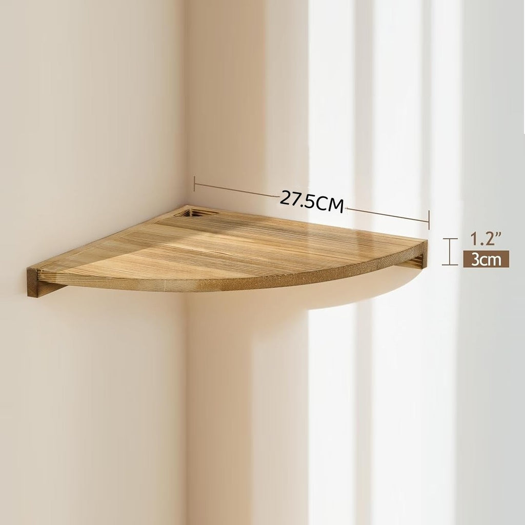 Feneri Wooden Corner Wall Shelf
