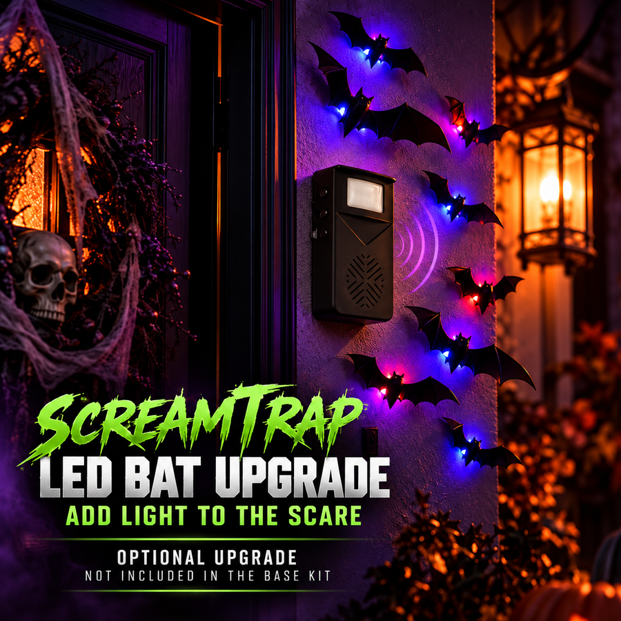 Optional LED bat decor upgrade for ScreamTrap Halloween setup